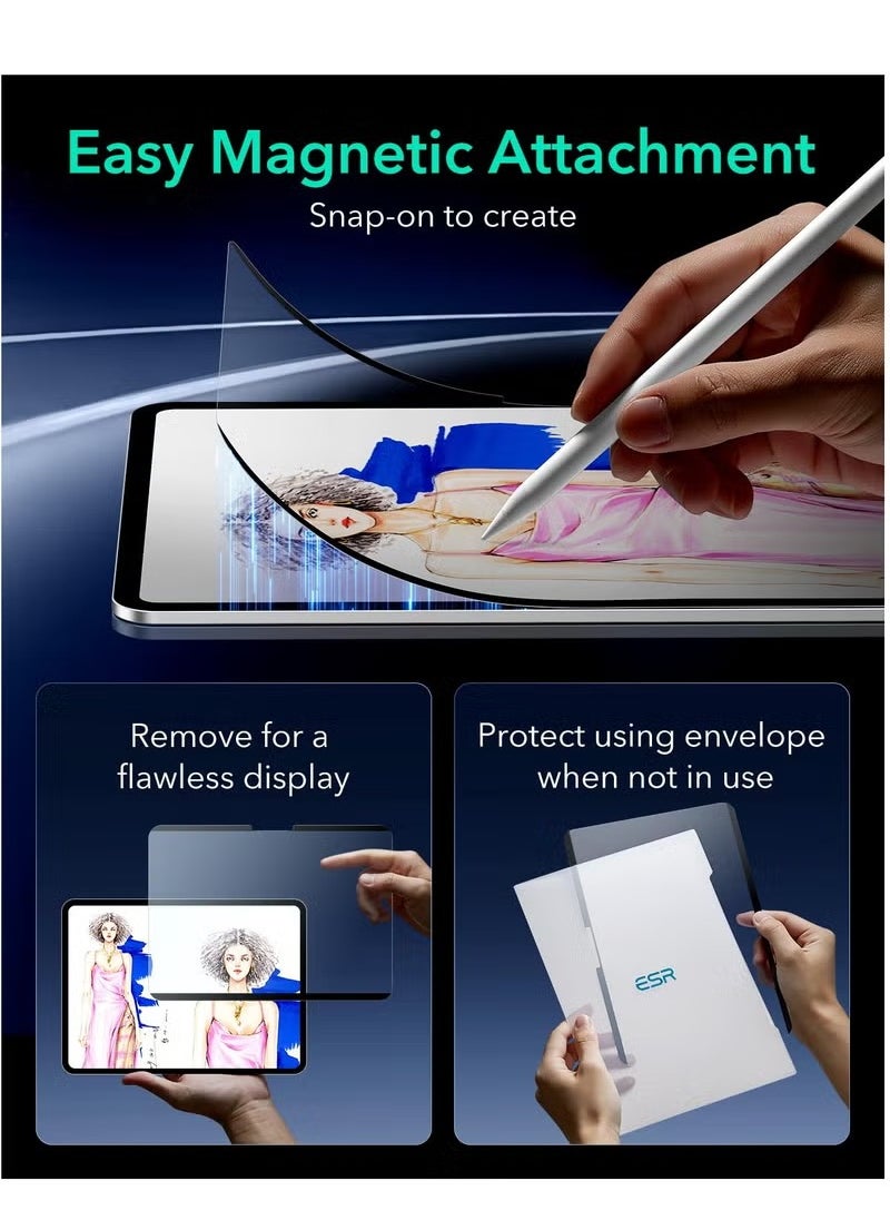 MIGOFAST - Paper Feel Magnetic Screen Protector Compatible with IPad Air 11 Inch M2 2024 Write and Draw Like On Paper Detachable and Reusable Compatible with Tempered Film Matte Finish - Image 1