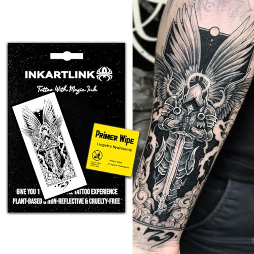 INKARTLINK Semi Permanent Temporary tattoos, realistic tattoos, tattoos for cool boys, waterproof and non-reflective, exquisite packaging, unique design (Angel comes) - Image 1