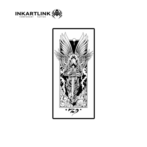 INKARTLINK Semi Permanent Temporary tattoos, realistic tattoos, tattoos for cool boys, waterproof and non-reflective, exquisite packaging, unique design (Angel comes) - Image 4