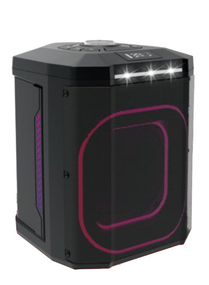 بلاتينيوم نظام مكبر صوت احترافي يعمل بالبطارية، مكبر صوت جهير 8 بوصة 6.8 فولت، بطارية ليثيوم 3.7 فولت/3600 مللي أمبير/ساعة، بلوتوث، فتحة بطاقة SD، منفذ USB، جهاز تحكم عن بعد متضمن، 25 واط RMS، مدخل جيتار، مفتاح تشغيل/إيقاف LED، AH-8060 - Image 2