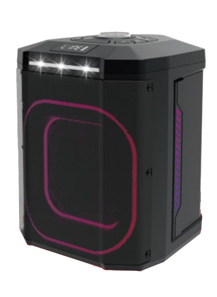 بلاتينيوم نظام مكبر صوت احترافي يعمل بالبطارية، مكبر صوت جهير 8 بوصة 6.8 فولت، بطارية ليثيوم 3.7 فولت/3600 مللي أمبير/ساعة، بلوتوث، فتحة بطاقة SD، منفذ USB، جهاز تحكم عن بعد متضمن، 25 واط RMS، مدخل جيتار، مفتاح تشغيل/إيقاف LED، AH-8060 - Image 1