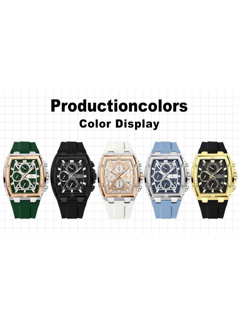 REWARD Men's Watch, Silicone Band Waterproof Luminous Quartz Fashion Business Analog Wrist Watch - Image 4