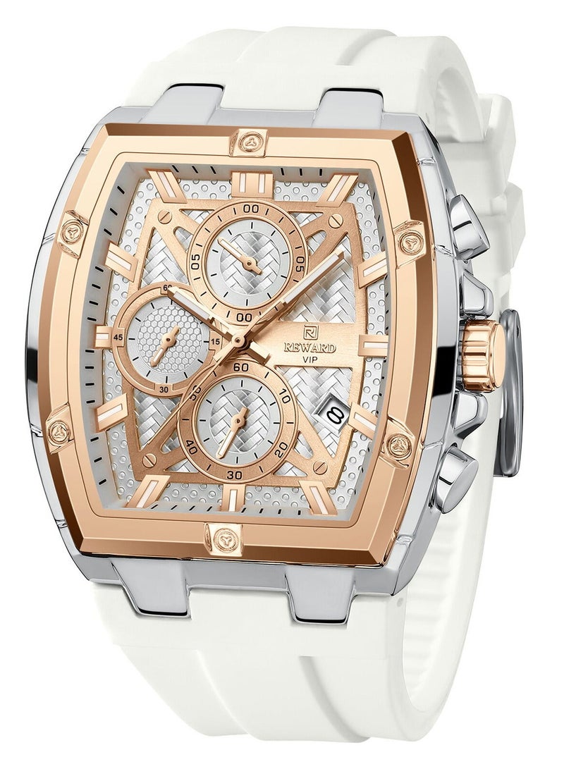 REWARD Men's Watch, Silicone Band Waterproof Luminous Quartz Fashion Business Analog Wrist Watch - Image 1