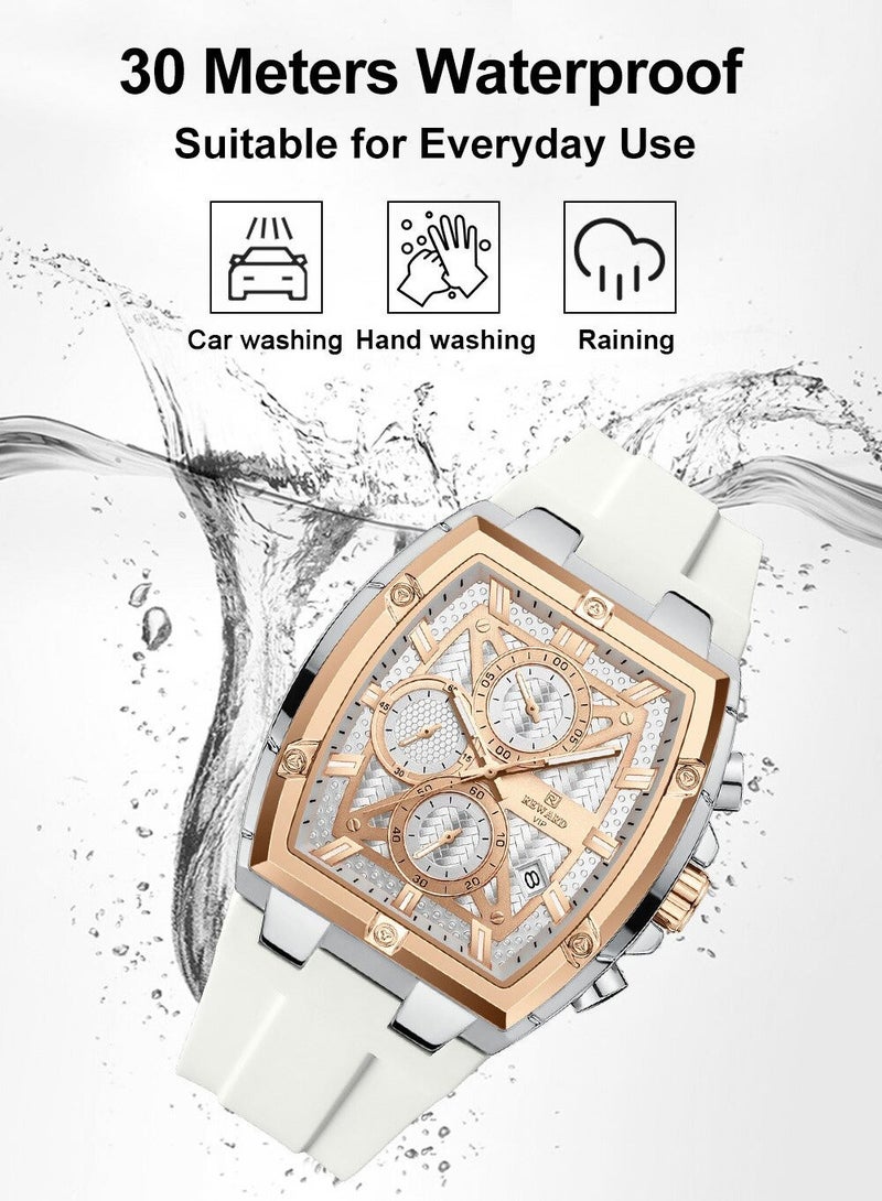 REWARD Men's Watch, Silicone Band Waterproof Luminous Quartz Fashion Business Analog Wrist Watch - Image 5