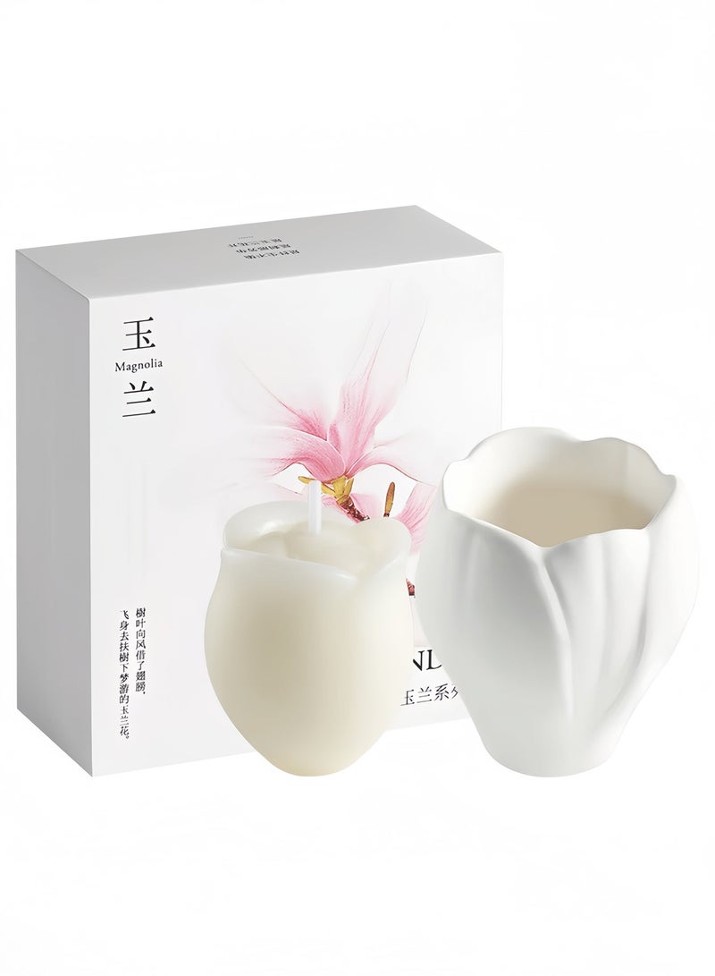 7-Piece Magnolia Scented Candle Gift Set - Osmanthus Oolong Oud Agarwood Fragrances - Handmade Aromatherapy Home Decor​ - Image 1