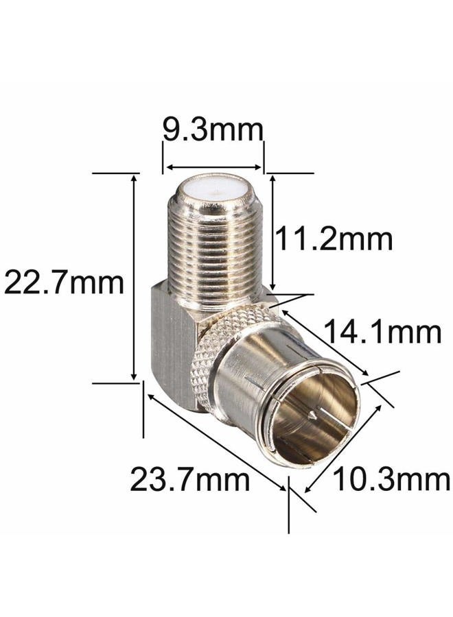 onelinkmore F Male to Female Right Angle Coax connectors Type F Adapters Push on Coaxial Quick Connect RG6 Connectors for Wall Mounted TV,Wall Plate, Cabinet, RV TV and Coaxial Cable Connection Pack of 2 - Image 2
