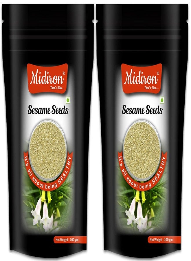 Midiron Raw Sesame Seed, White Sesame Seed, White Till | Good Source of Fiber, Super Food | Diet Snacks | Ready to Eat ( 200gm ) - Image 1