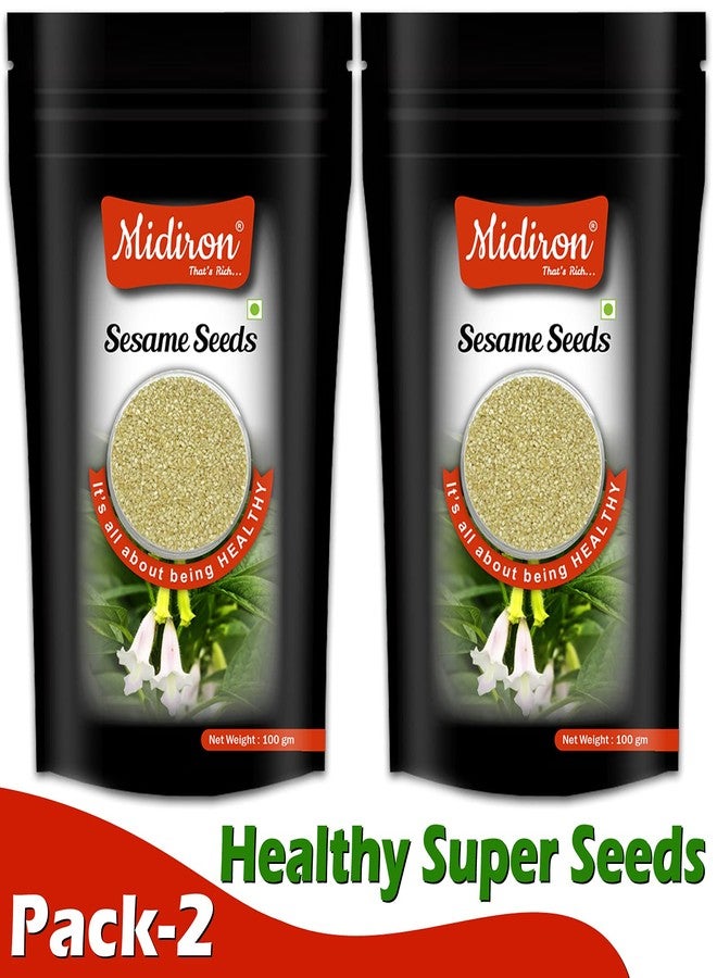 Midiron Raw Sesame Seed, White Sesame Seed, White Till | Good Source of Fiber, Super Food | Diet Snacks | Ready to Eat ( 200gm ) - Image 2