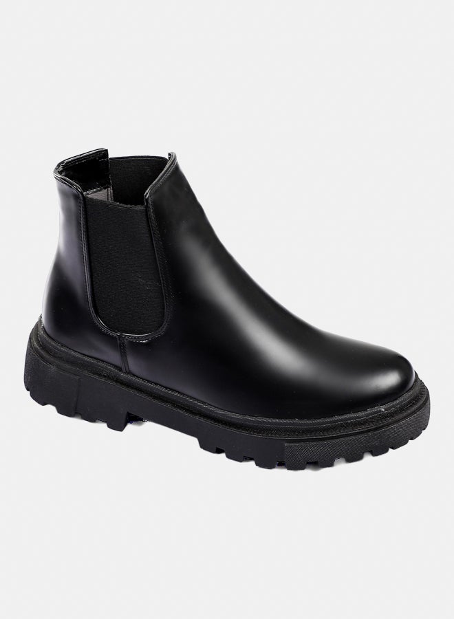 XO Style Leather Ankle Boot -  Black - Image 1
