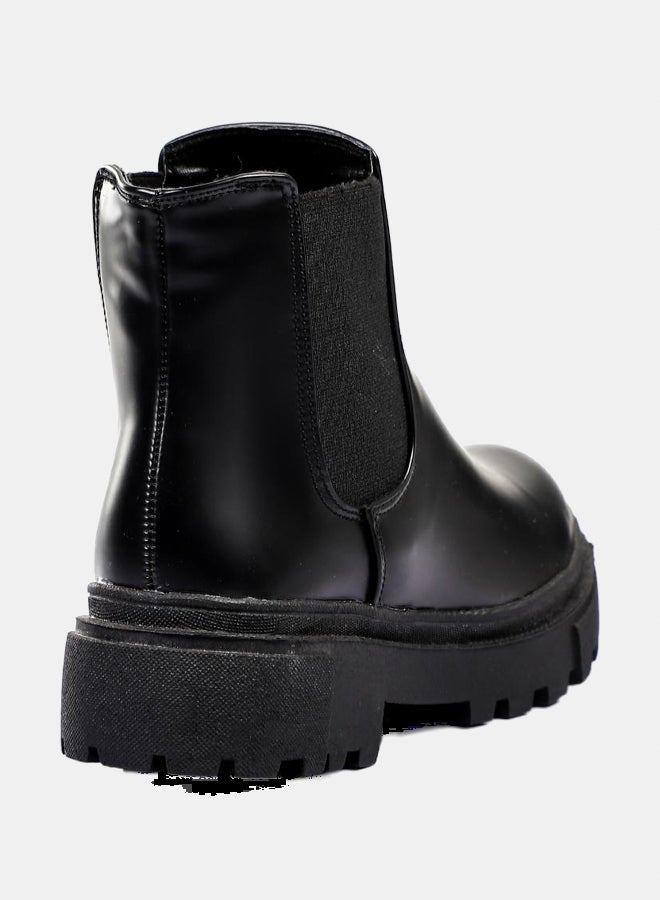 XO Style Leather Ankle Boot -  Black - Image 3