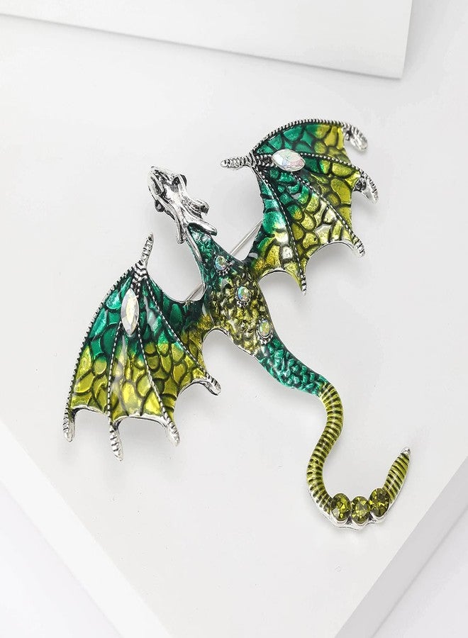 WAKYME Vintage Punk Dragon Brooches for Women Enamel Dragon Brooch Domineering Flying Dragon Brooch Personality Clothing Hat Bag Accessories for Men and Women - Image 3