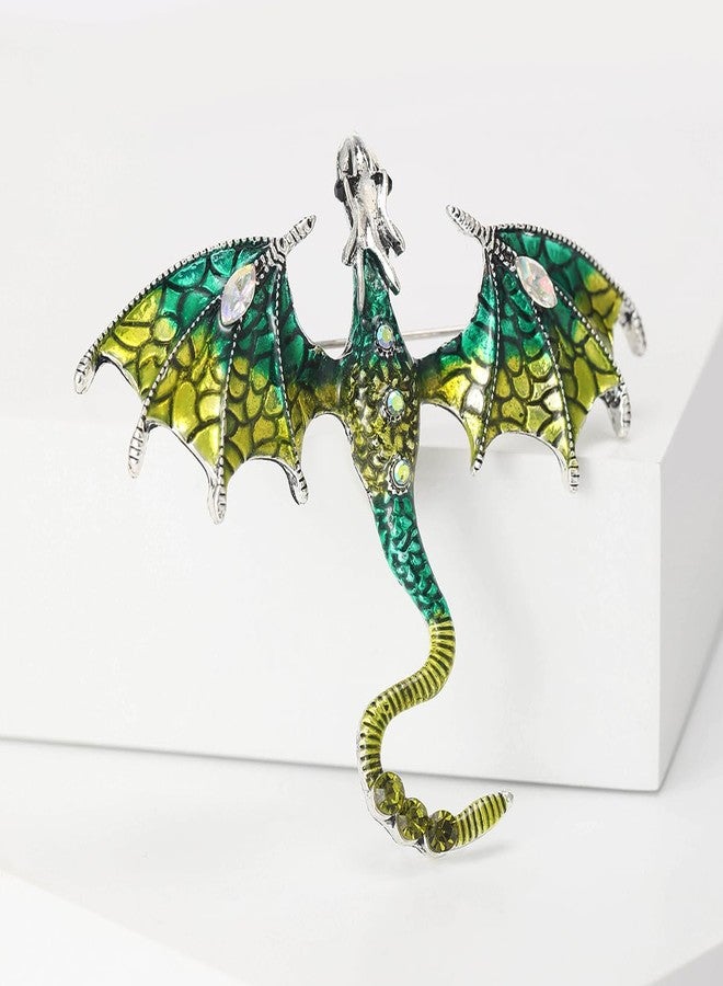 WAKYME Vintage Punk Dragon Brooches for Women Enamel Dragon Brooch Domineering Flying Dragon Brooch Personality Clothing Hat Bag Accessories for Men and Women - Image 2