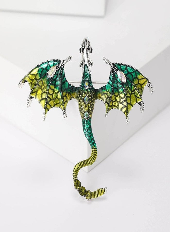 WAKYME Vintage Punk Dragon Brooches for Women Enamel Dragon Brooch Domineering Flying Dragon Brooch Personality Clothing Hat Bag Accessories for Men and Women - Image 5