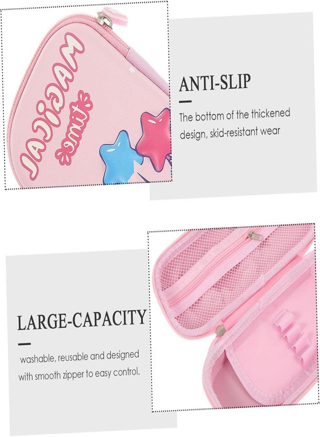 Kienlix 3D Cover EVA Space Astronaut Theme Pencil Case Large Capacity Pencil Pouch Bag Compass School Pouch Organizer for Students Kids Premium Stylish Pen Holder Pouch Stationery Box (Pink) - Image 3