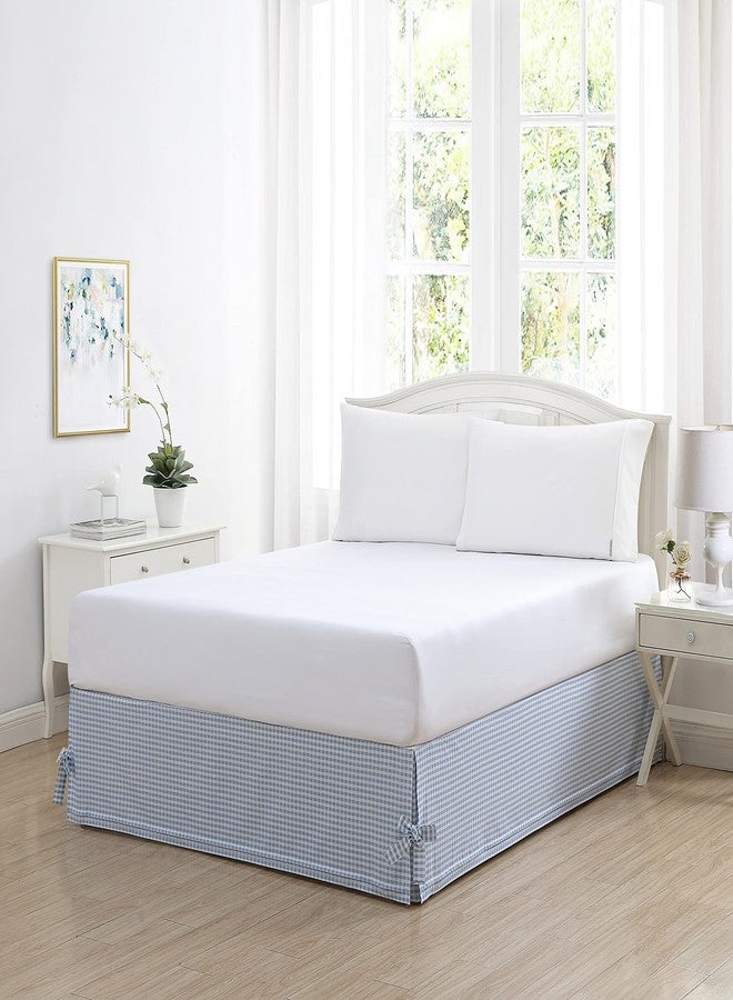 Laura Ashley Home - Cotton Ruffled Bedskirt, Lightweight & Classic Style (Hedy Blue, Twin) - Image 2