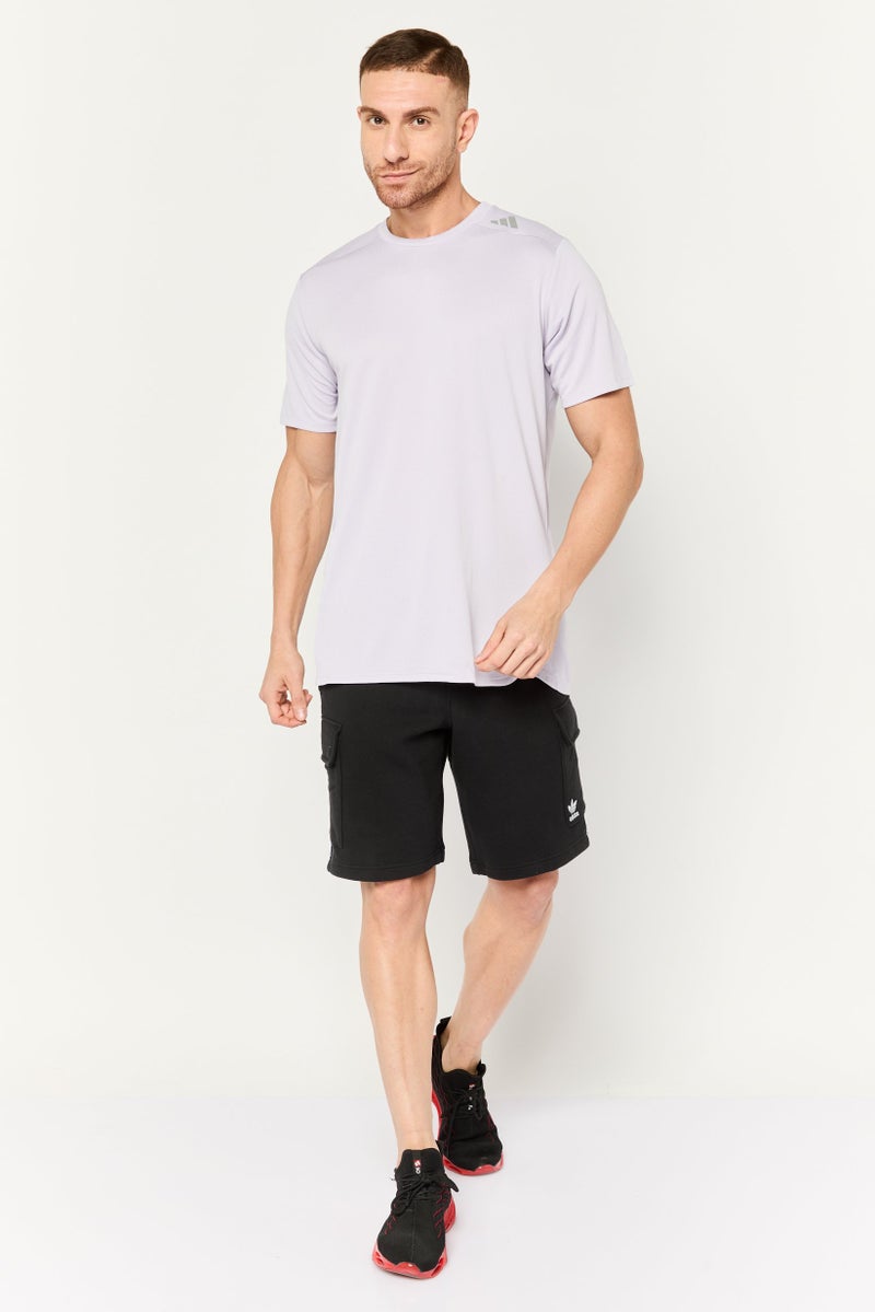Adidas Men Sportswear Fit Short Sleeve Training T Shirt, Lavender - Image 4