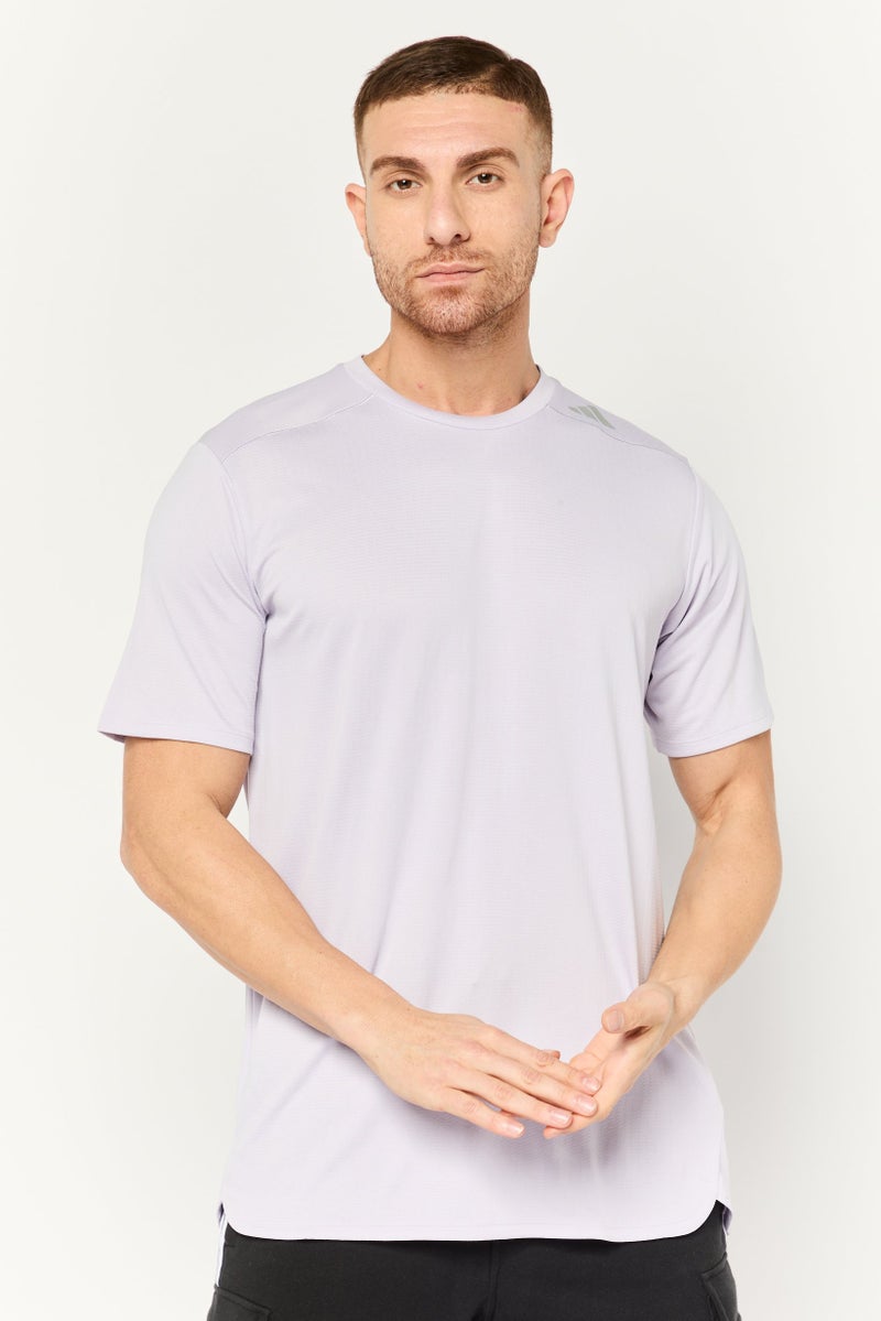 Adidas Men Sportswear Fit Short Sleeve Training T Shirt, Lavender - Image 1