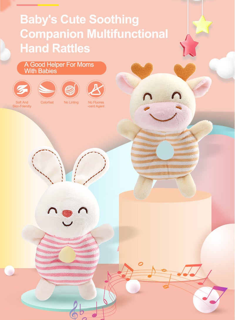 MaBaby Baby Rattle Newborn Toys Round Hand Baby Rattles Babies Montessori Toy Soothing Hand-Scratching Dolls Infant Toy Plush Stuffed Animal Shower Gift - Image 2