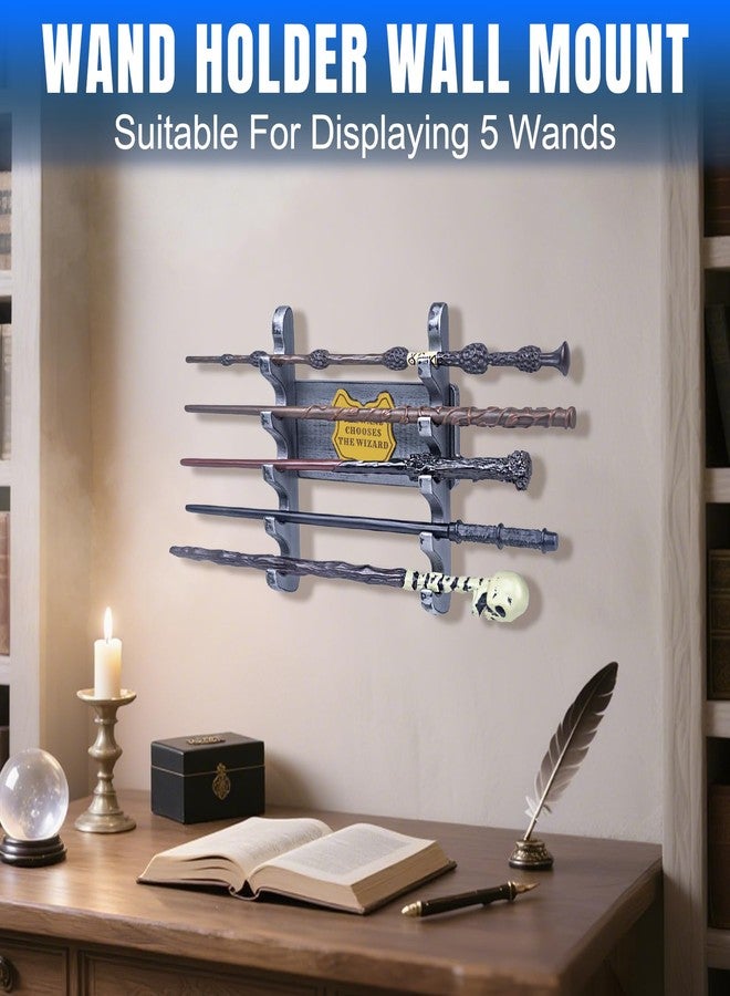 DigNew 5 Tiered Wand Holder Wall Mount,Wood Wand Stand,Wand Display,Suitable for Wand Enthusiasts or Collectors to Display Wand in The Living Room,Bedroom or Office - Image 2