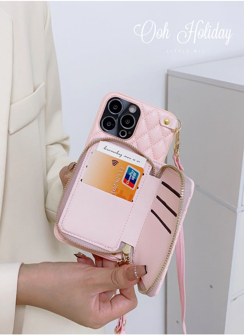 Suteni - Crossbody Strap Back Cover Card Slots Leather Phone Case for iPhone - Image 1