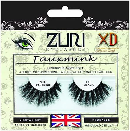 ZURI Fauxmink False Eyelashes XD8D XDimensional Natural False Lashes False Eyelashes Natural Look Thick Eyelashes With Lash Applicator Natural Eyelashes with Glue Mink Eyelashes Style 701