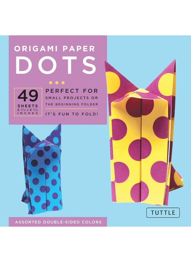 null - Origami Paper - Dots - 6 3/4" - 49 Sheets: Tuttle Origami Paper: Origami Sheets Printed with 8 Different Patterns: Instructions for 6 Projects Included - Image 1