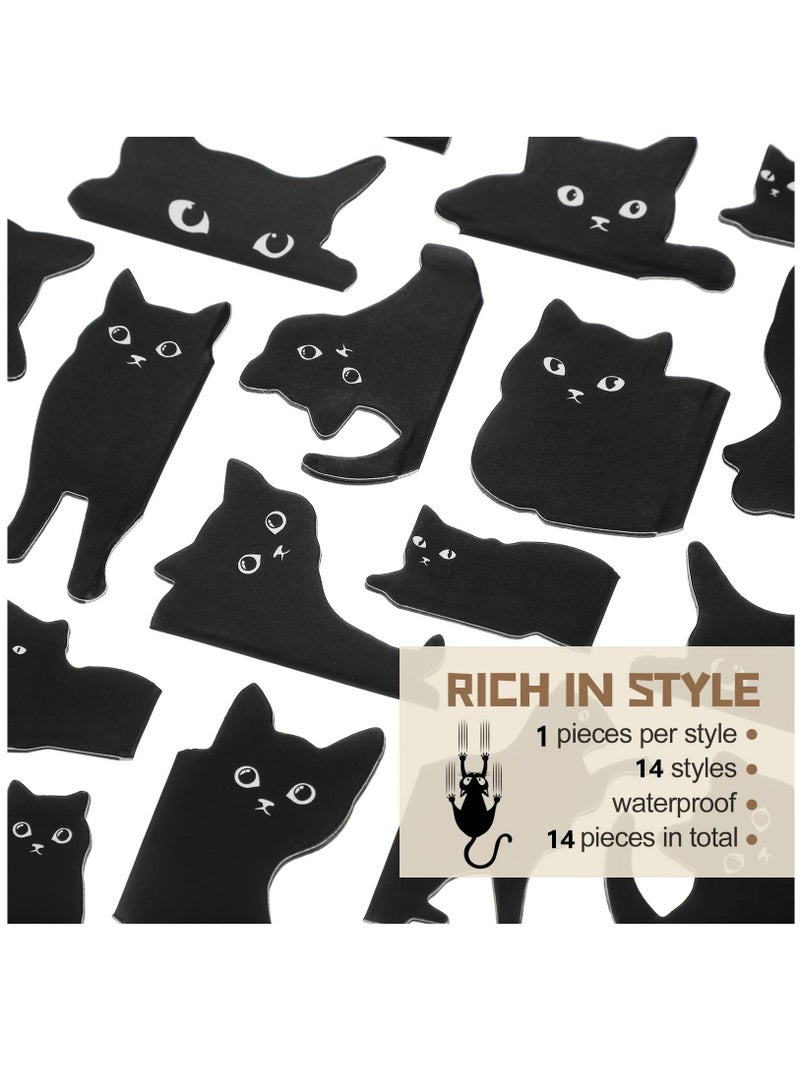SOLARAE Magnetic Bookmarks, 14 Pieces Cat Cute Bookmarks for Book Lovers, Kawaii Bookmark Cat Book Mark Magnetic Book Page Clips for Kids Students Teachers School Home Office, 7.9 x 3.9 Inch,14 Styles - Image 3