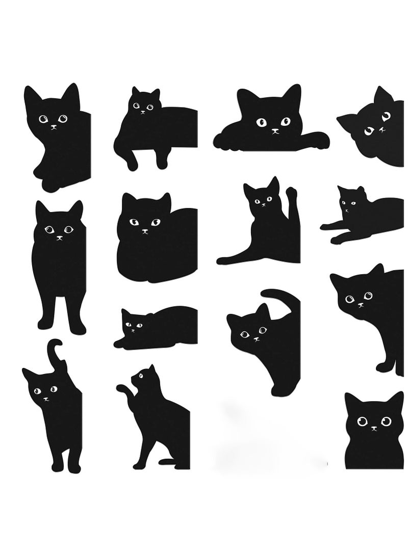 SOLARAE Magnetic Bookmarks, 14 Pieces Cat Cute Bookmarks for Book Lovers, Kawaii Bookmark Cat Book Mark Magnetic Book Page Clips for Kids Students Teachers School Home Office, 7.9 x 3.9 Inch,14 Styles - Image 1