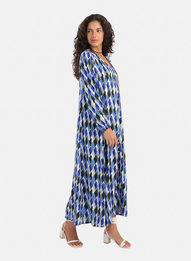 Carina Printed V-Neck Dress - Image 5