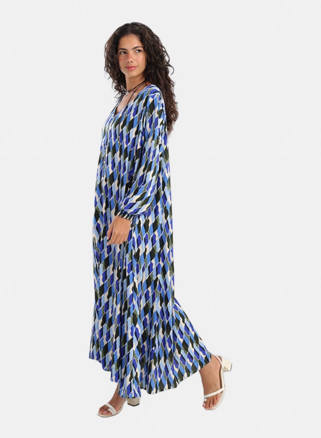 Carina Printed V-Neck Dress - Image 2