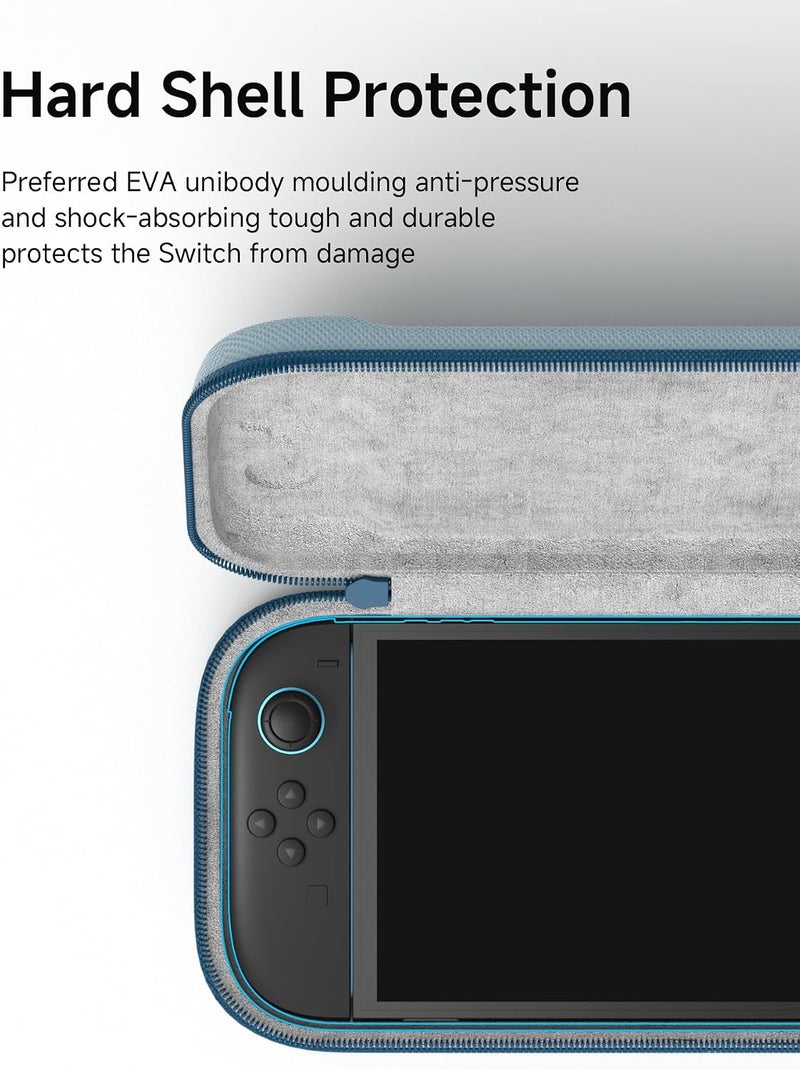 Hagibis Carrying Case for Nintendo Switch 2 2025, Storage Organizer 10 Games Cartridges Protective Hard Shell Portable Travel Carry Bag handbag Pouch (Sky Blue) - Image 5