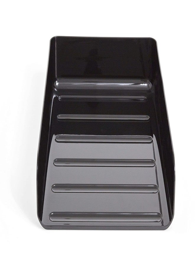 TRU RED Front‑Load Stackable Letter Tray, Plastic, Black, 4/Carton - Desktop File Organizer for Office Paper & Documents - Image 1
