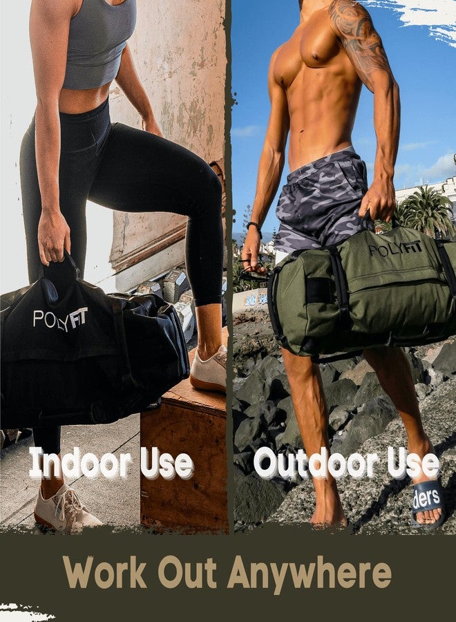 Polyfit Workout Sandbag for Fitness - Heavy Duty Sandbag Workout Bags with 8 Gripping Handles for Sand Bag Weight Training - Large (50lbs to 125lbs) - Black - Image 5