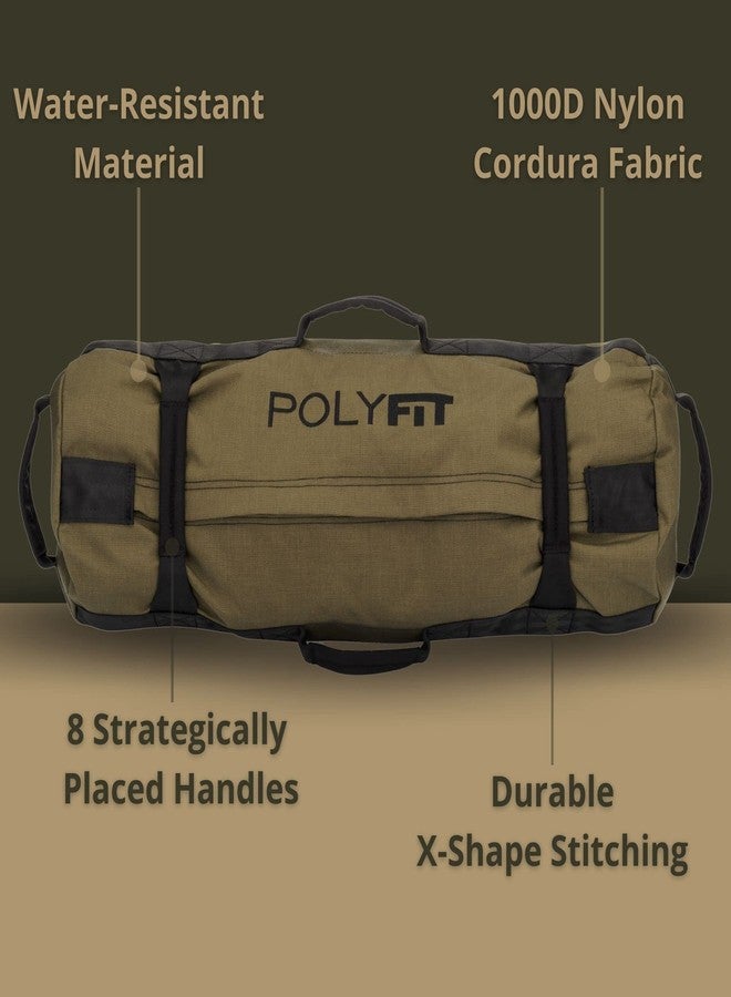 Polyfit Workout Sandbag for Fitness - Heavy Duty Sandbag Workout Bags with 8 Gripping Handles for Sand Bag Weight Training - Large (50lbs to 125lbs) - Black - Image 3