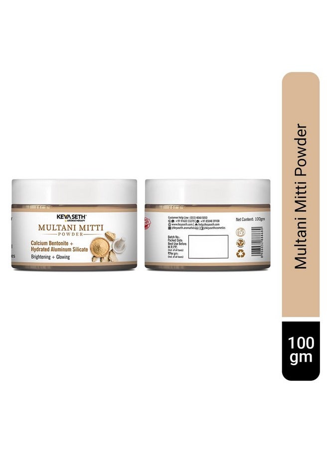 Keya Seth Aromatherapy Keya Seth Aromatherapy Multani Mitti Powder Face Pack For Women & Men Brightening + Glowing Skin 100Gm  - Image 2