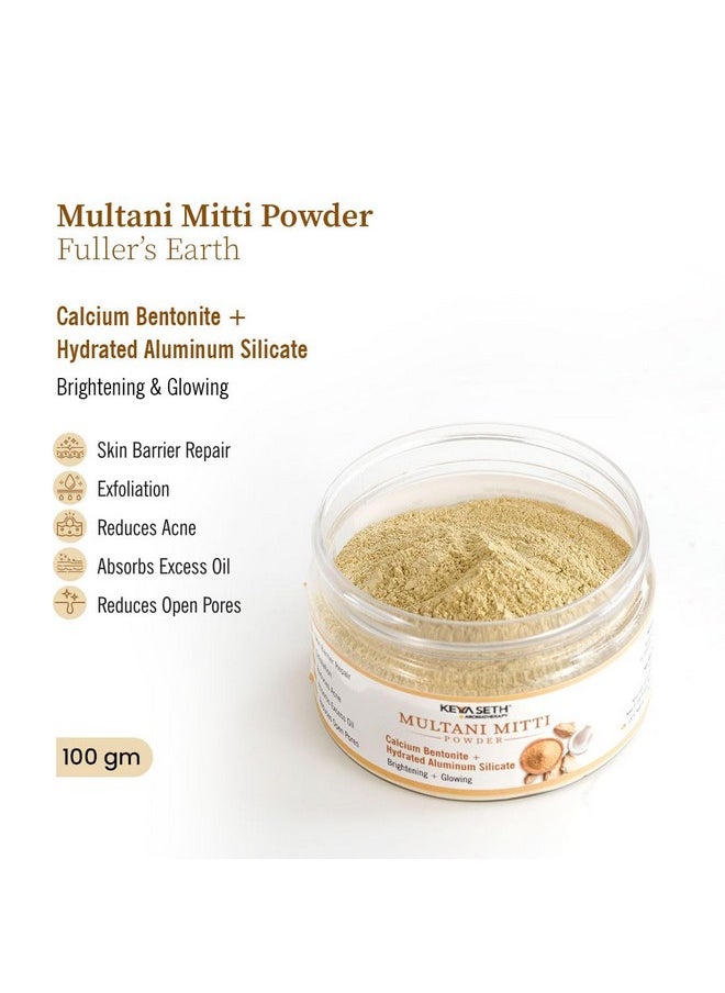 Keya Seth Aromatherapy Keya Seth Aromatherapy Multani Mitti Powder Face Pack For Women & Men Brightening + Glowing Skin 100Gm  - Image 3