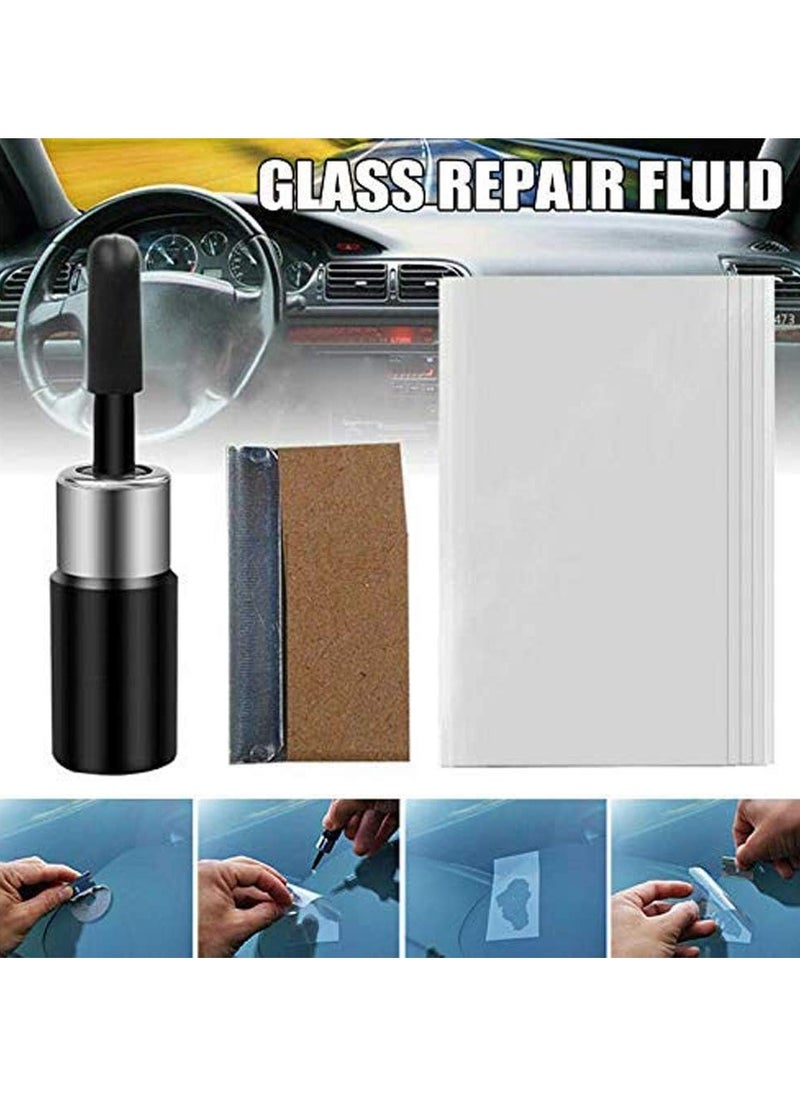 2PCS Windshield Crack Repair Kit,Automotive Glass Nano Repair Fluid,Car windscreen Repair Resin Cracked Glass Repair Kit,Glass Corrector Set, Crack Repairing for Car