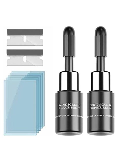 2PCS Windshield Crack Repair Kit,Automotive Glass Nano Repair Fluid,Car windscreen Repair Resin Cracked Glass Repair Kit,Glass Corrector Set, Crack Repairing for Car