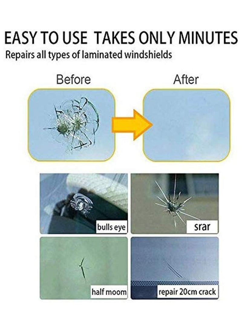 2PCS Windshield Crack Repair Kit,Automotive Glass Nano Repair Fluid,Car windscreen Repair Resin Cracked Glass Repair Kit,Glass Corrector Set, Crack Repairing for Car
