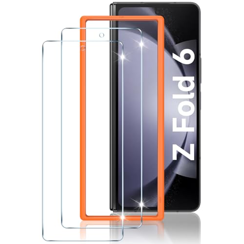 LYWHL 2-Pack Samsung Galaxy Z Fold 6 Screen Protector, Tempered Glass Front Screen Protector for Galaxy Z Fold 6 with Alignment Frame, Anti Scratch Bubble Free Case Friendly Easy Install - Transparent - Image 1