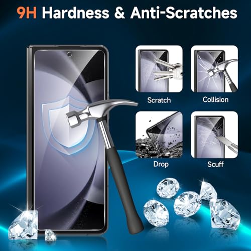 LYWHL 2-Pack Samsung Galaxy Z Fold 6 Screen Protector, Tempered Glass Front Screen Protector for Galaxy Z Fold 6 with Alignment Frame, Anti Scratch Bubble Free Case Friendly Easy Install - Transparent - Image 4