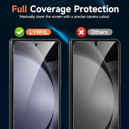 LYWHL 2-Pack Samsung Galaxy Z Fold 6 Screen Protector, Tempered Glass Front Screen Protector for Galaxy Z Fold 6 with Alignment Frame, Anti Scratch Bubble Free Case Friendly Easy Install - Transparent - Image 3