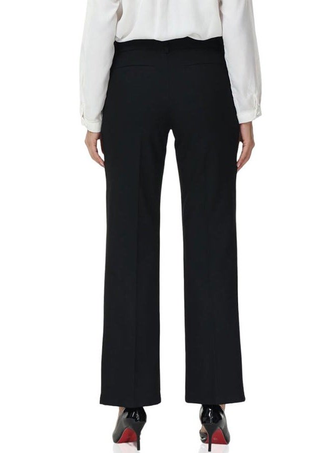 Soojun Women's Comfort Flex Waist Straight Leg Dress Pants, Black, 10 - Image 4