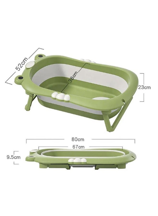 Fab N Funky Frog Style Foldable Bath Tub with Drain Plug, Sturdy Construction, 0 Months+, 80 x 52 x 23cm (Unfolded) - Blue - Image 2