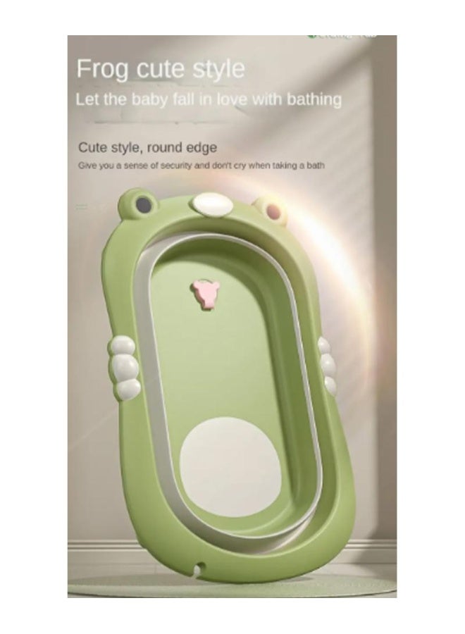Fab N Funky Frog Style Foldable Bath Tub with Drain Plug, Sturdy Construction, 0 Months+, 80 x 52 x 23cm (Unfolded) - Blue - Image 4