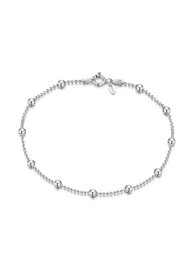 Amberta سوار سلسلة كرات فضة استرلينية 925 بقطر 3.2 مم / 1.1 مم بطول 7 إنش / 18 سم - Image 1