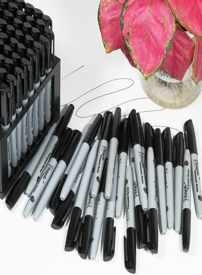 VEESA Permanent Markers Black Bulk, Fine Point, 100 Pack Permanent Marker Set for Logistics, Waterproof | Quick-drying, Laboratory & Office Supplies - Image 5
