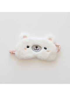 WAOKN White Bear Cartoon Light-blocking Sleeping Eye Mask, Reusable Breathable Eye Mask, Cute Plush Eye Mask Suitable for Children and Girls, Portable Travel Nap Tool  - Image 4