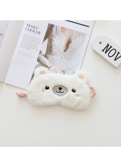 WAOKN White Bear Cartoon Light-blocking Sleeping Eye Mask, Reusable Breathable Eye Mask, Cute Plush Eye Mask Suitable for Children and Girls, Portable Travel Nap Tool  - Image 2