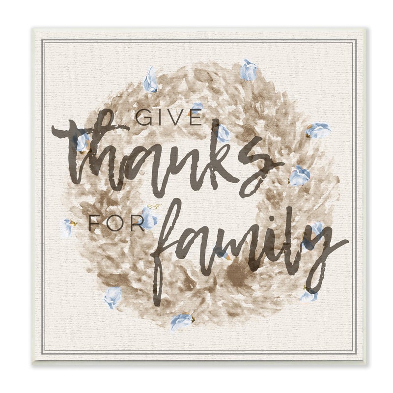 Stupell Industries Give Thanks For Family Strawflower Wreath Wall Plaque Art, 10 x 0.5 x 15, Proudly Made in USA - Image 5
